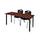 Kee Rectangle Tables > Training Tables > Kee Table & Chair Sets, 66 W, 24 L, 29 H, Cherry MT6624CHBPBK47BK - alternate 1